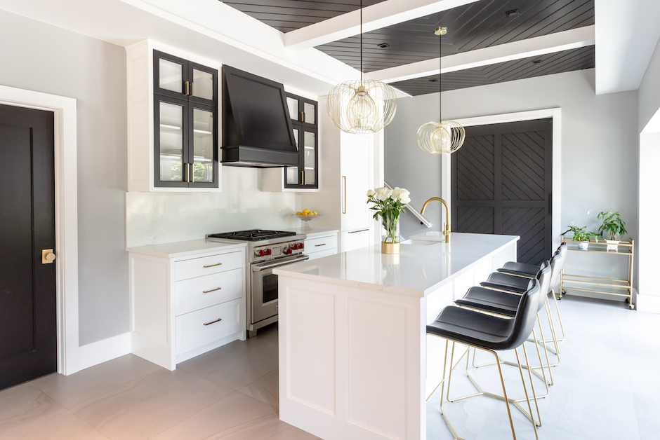 black and white kitchen