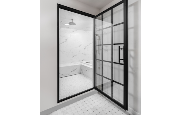 steam shower in wet room