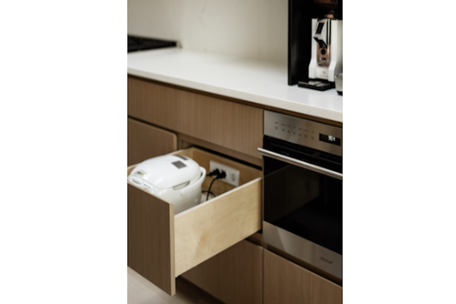 kitchen drawer with power outlet