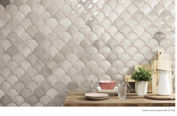 fishscale tile wall