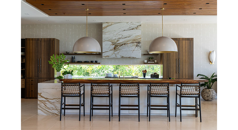 25-foot modern organic kitchen island