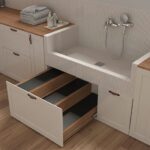 pet friendly design idea dog bath and ladder