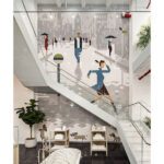 Christoph Niemann tile mural in Waterworks Flatiron showroom