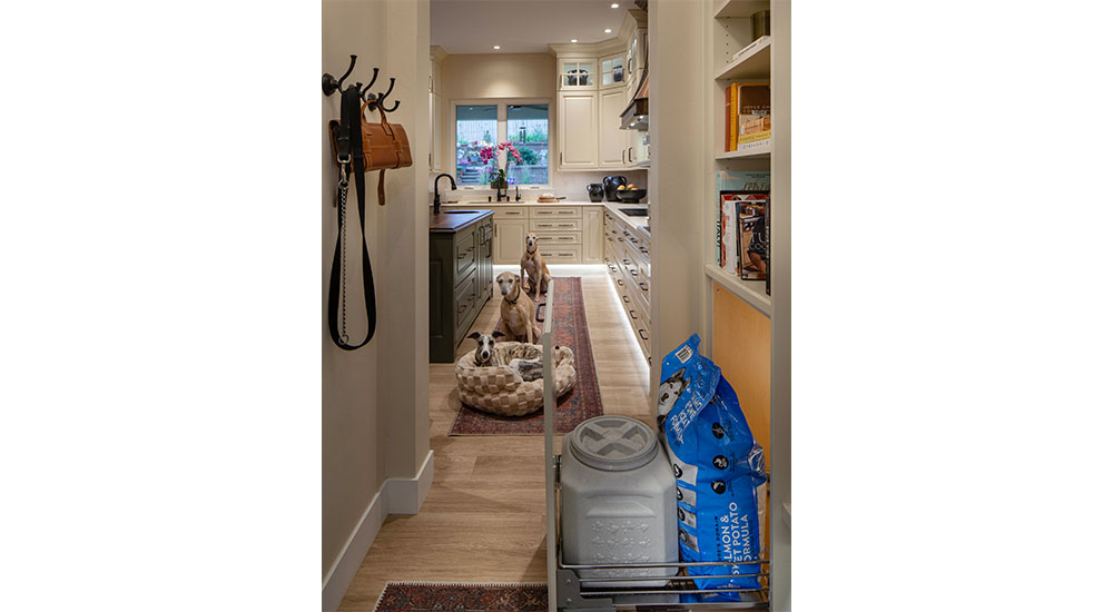 pantry in living in place kitchen