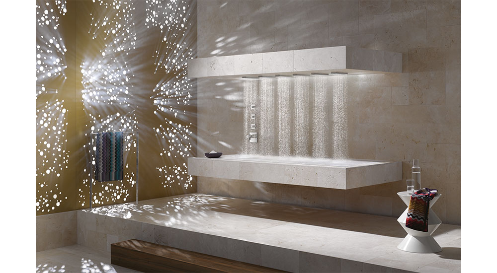 spa bathroom trends dornbracht vichy shower