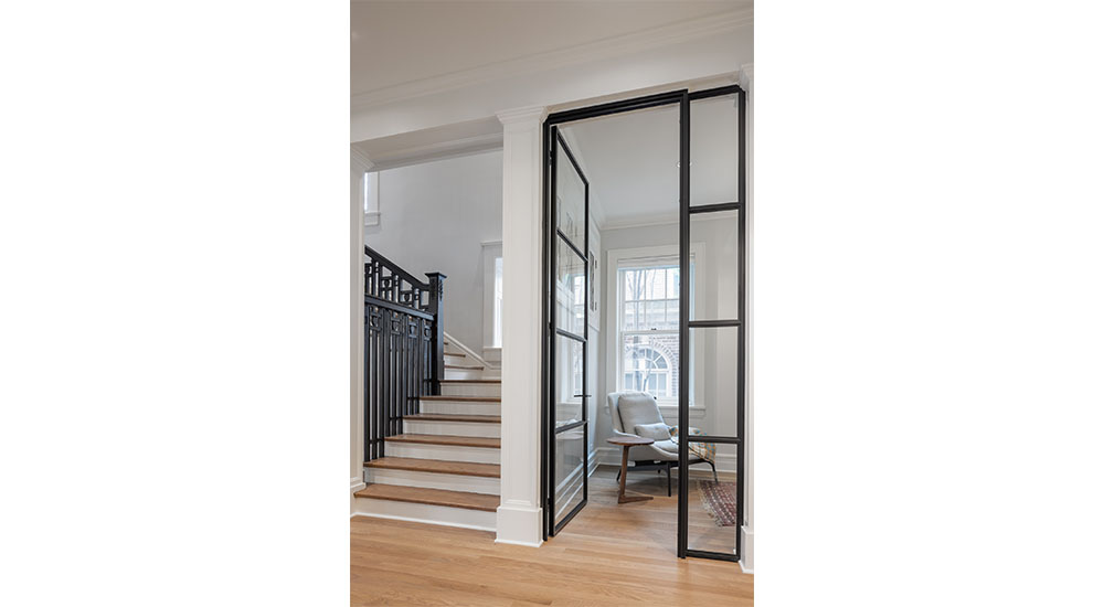 metal door and stair railing