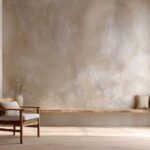 hand plastered wall in minimalist room Lauren Lerner