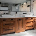 Covered Bridge Cabinetry walnut bath vanity