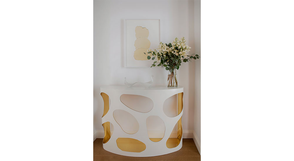 hall table with organic design