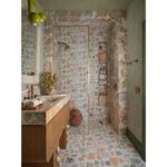 modern maximalist shower with tile