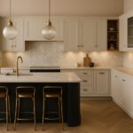 kitchen with luxury surfaces and mid-price cabinets
