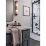 wellness bathroom vanity and tub enclosure