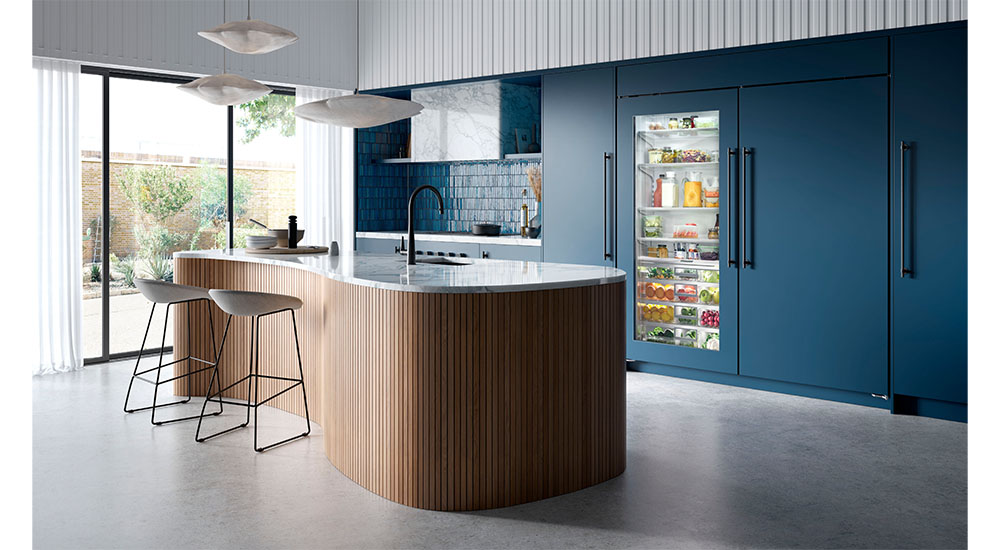 sub-zero refrigerator in kitchen