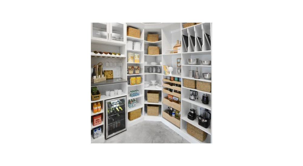 storage corner in pantry