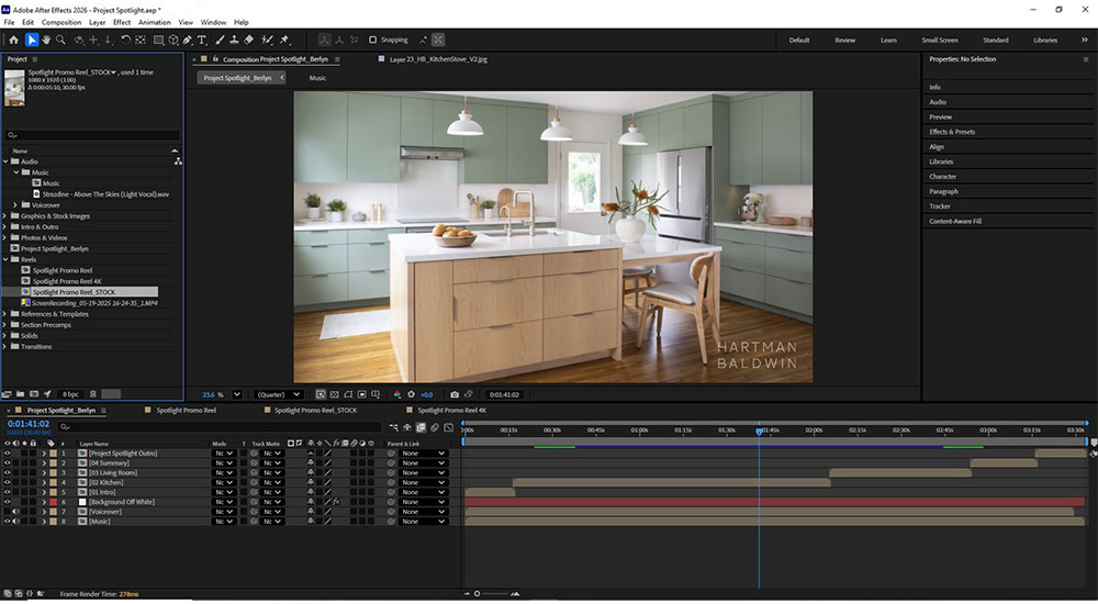 video editing dashboard