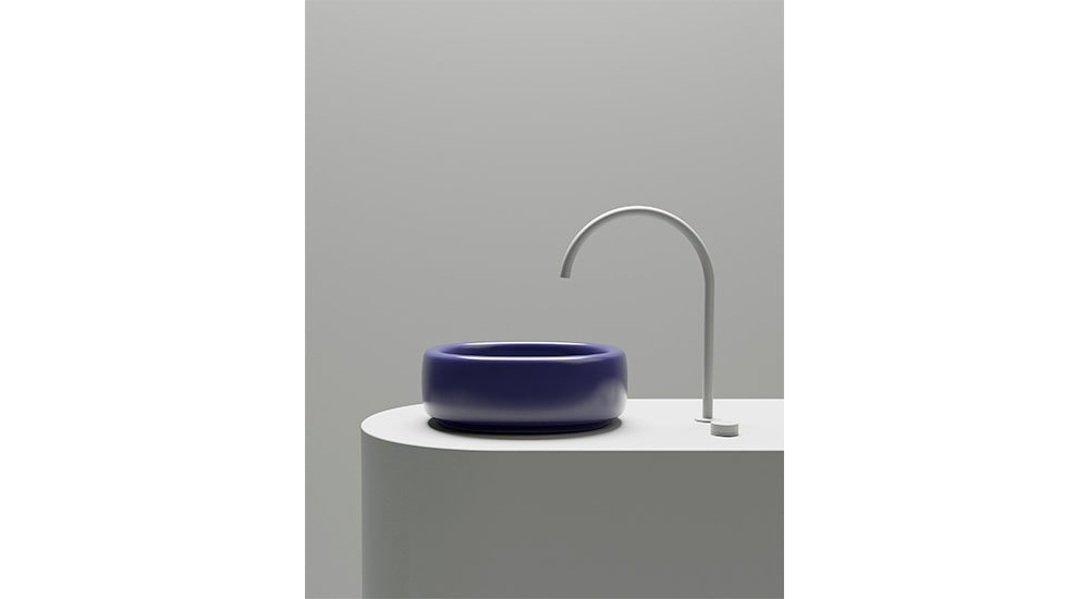 Valdama Bold sink in blue at salone del mobile.milano 2026