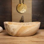 biophilic design stone bathtub