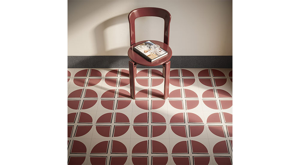 circle geometric floor tile