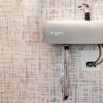 wall mounted sink with water lines