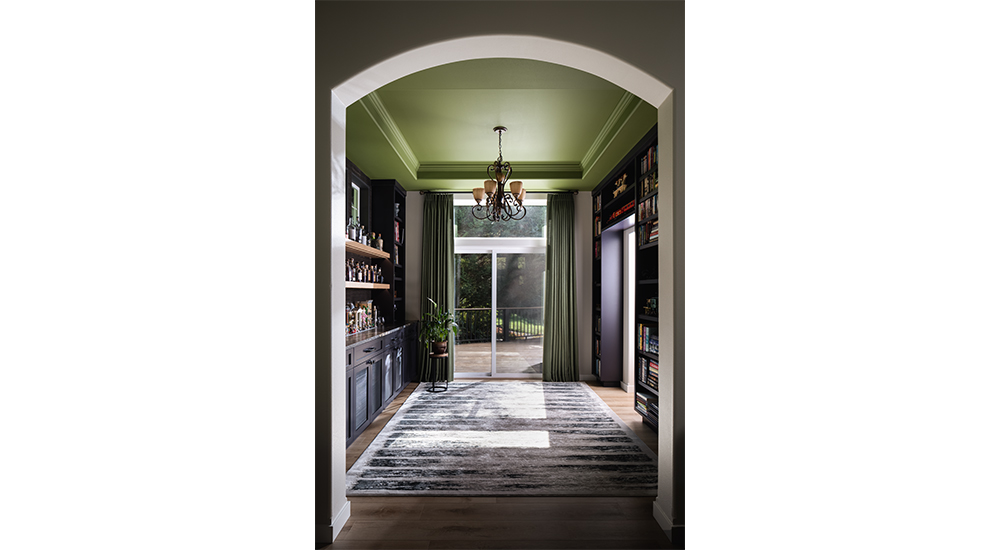 modern family kitchen whiskey room