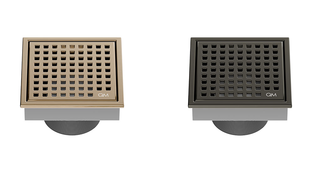 QM Drain Champagne and Luxe Gray Finishes