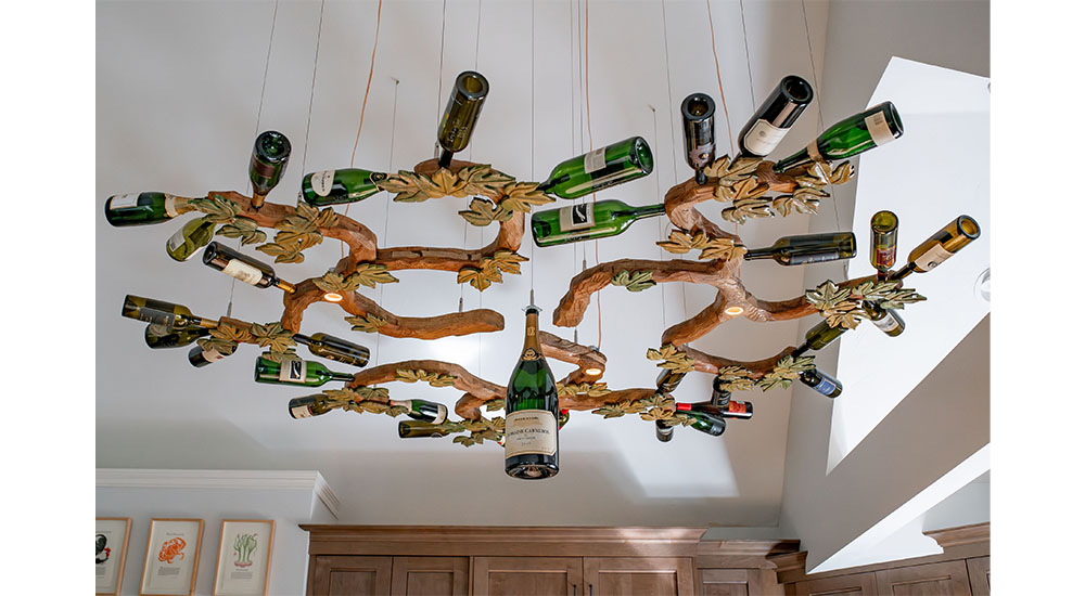 wine bottle chandelier