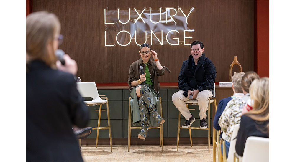 Designers talking about AI at the luxury lounge during KBIS 2026