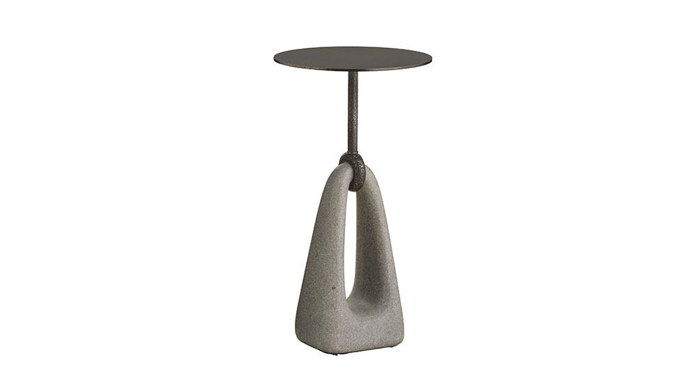 arteriors concrete and metal side table