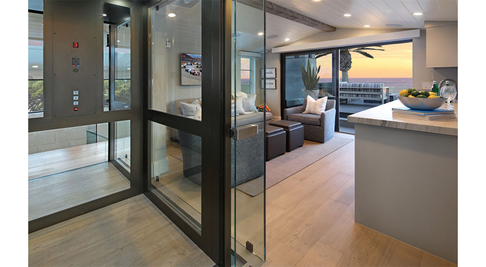 glass elevator in house