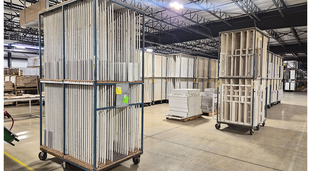 Carts at the Wellborn Cabinet factory