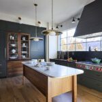 moody black kitchen