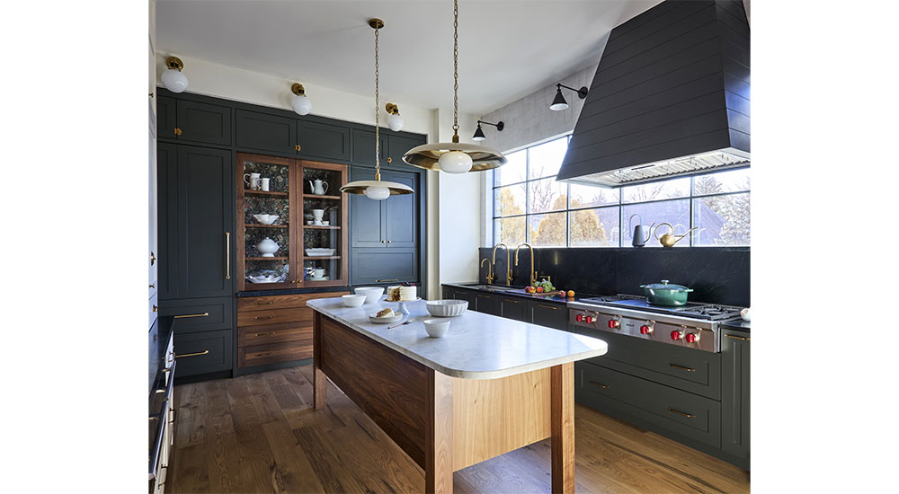 moody black kitchen