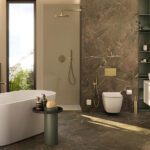Noken Brushed Brass Finish Bathroom Faucets and Accessories