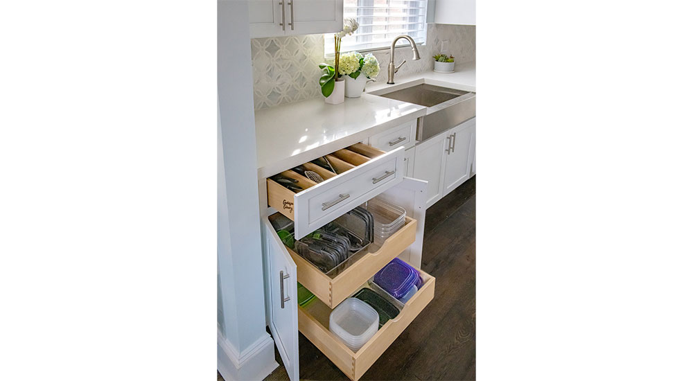 Functional cabinetry hardware in a Rose Ott kitchen