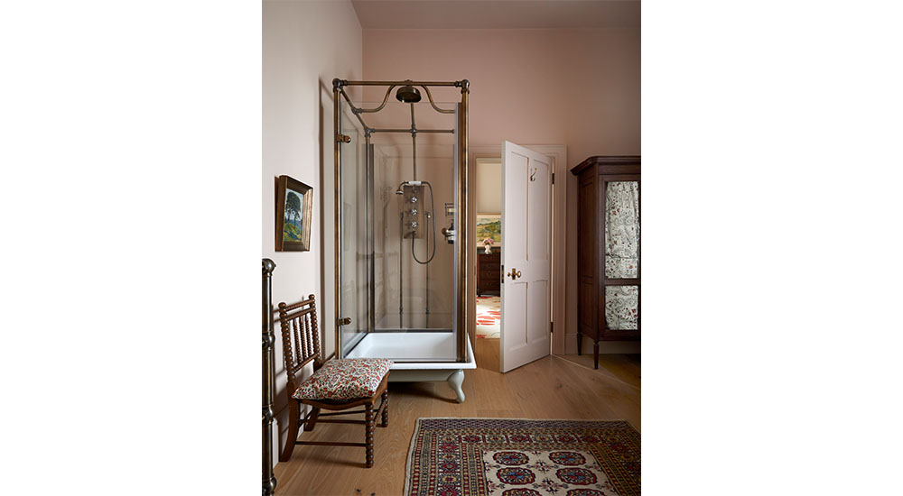 antique shower stall