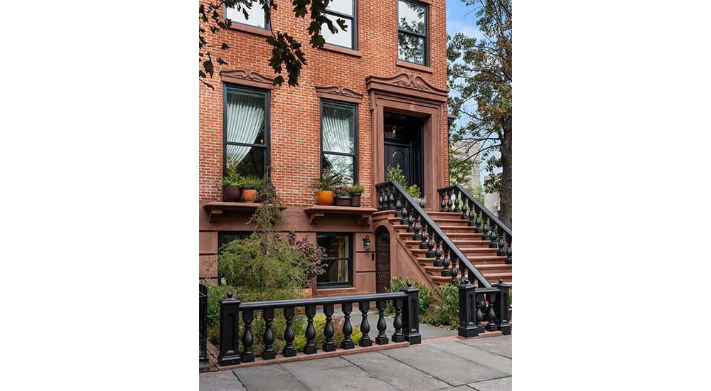 brick townhouse exterior