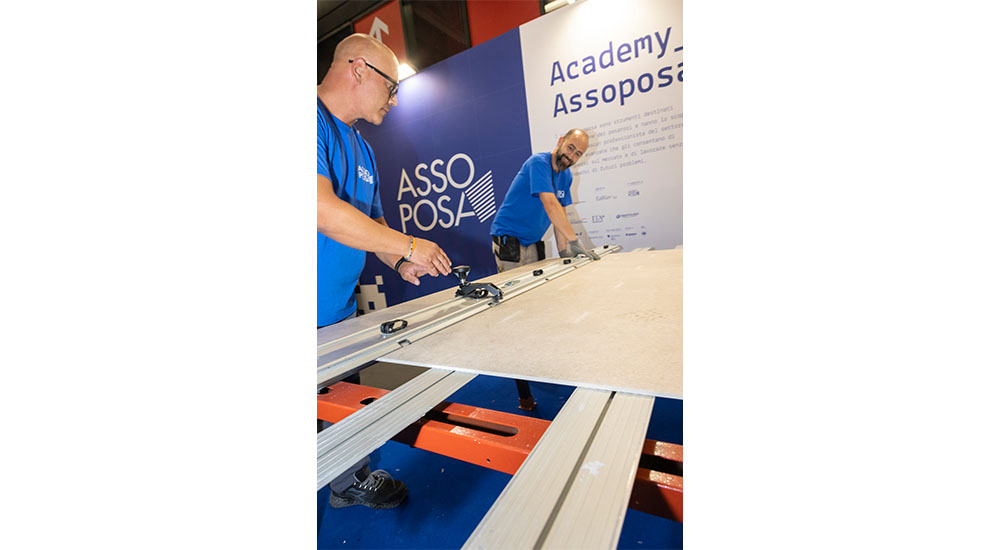 tile cutting demonstration