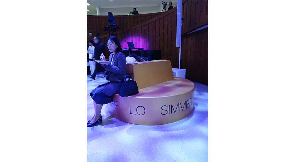 large stove knob used as seating atlas signature launch at Guggenheim